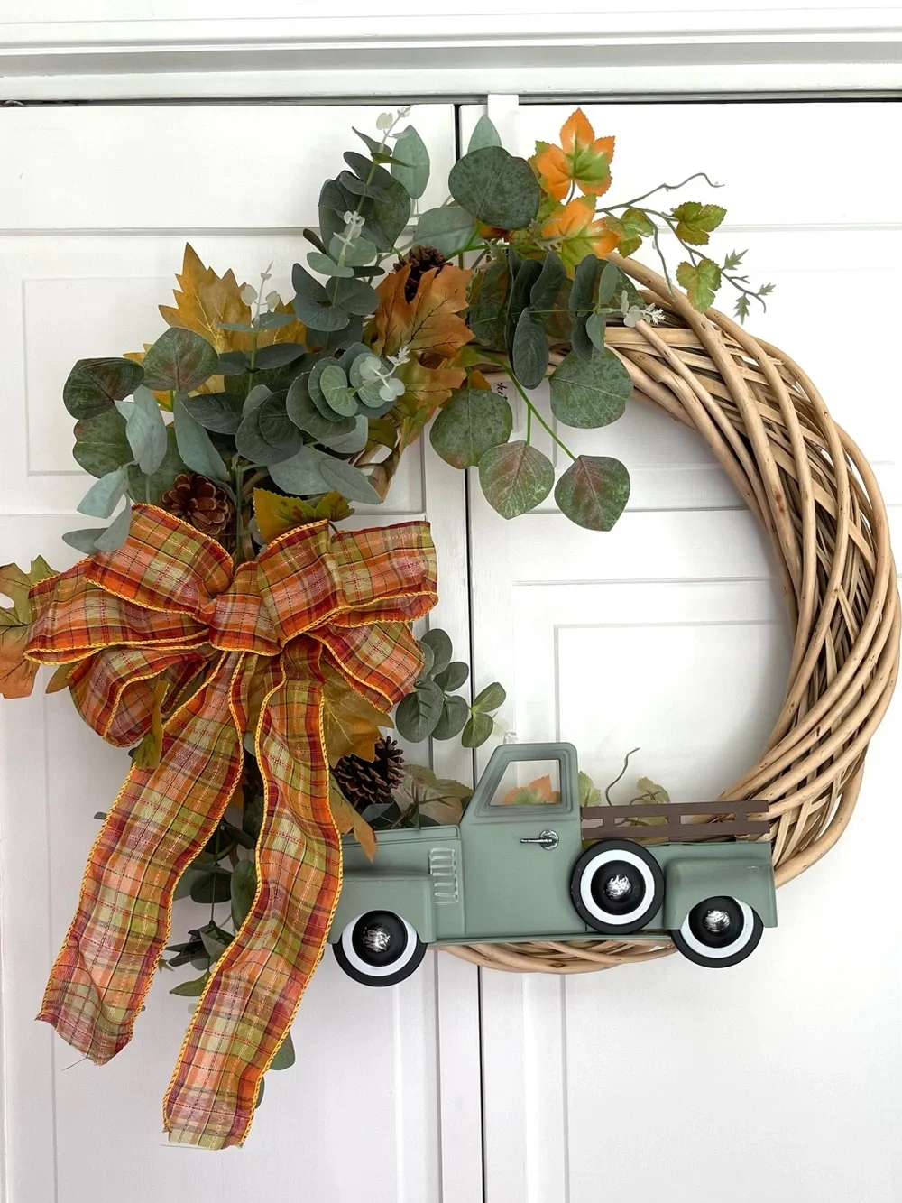 Haymarket Square autumn wreath vintage truck 18”